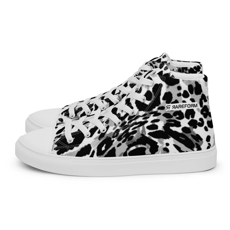 Men’s high top canvas shoes - Snow Leopard - Party Animals