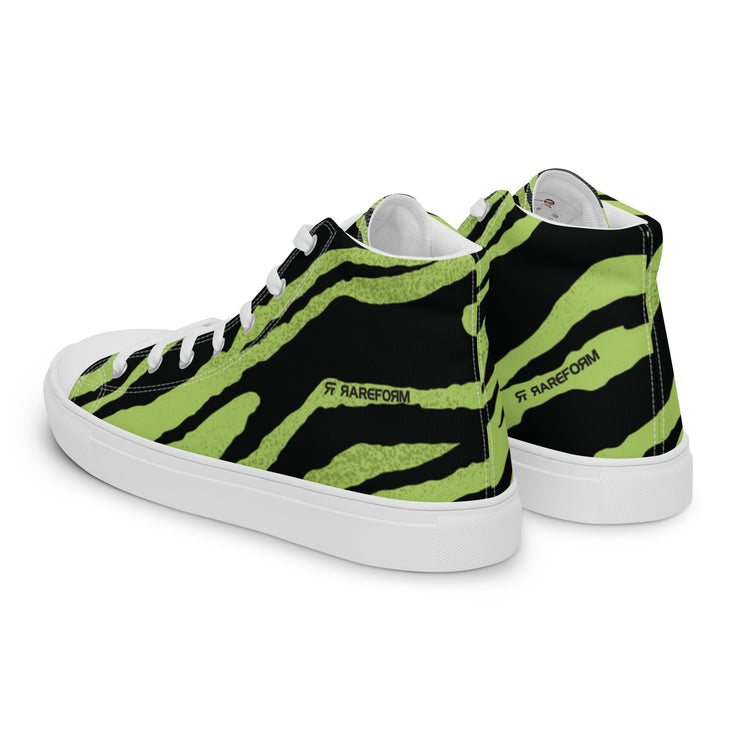 Men’s high top canvas shoes - Tiger - Black/Green - Party Animals