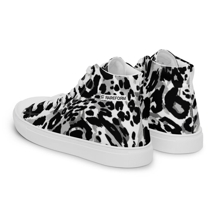 Men’s high top canvas shoes - Snow Leopard - Party Animals