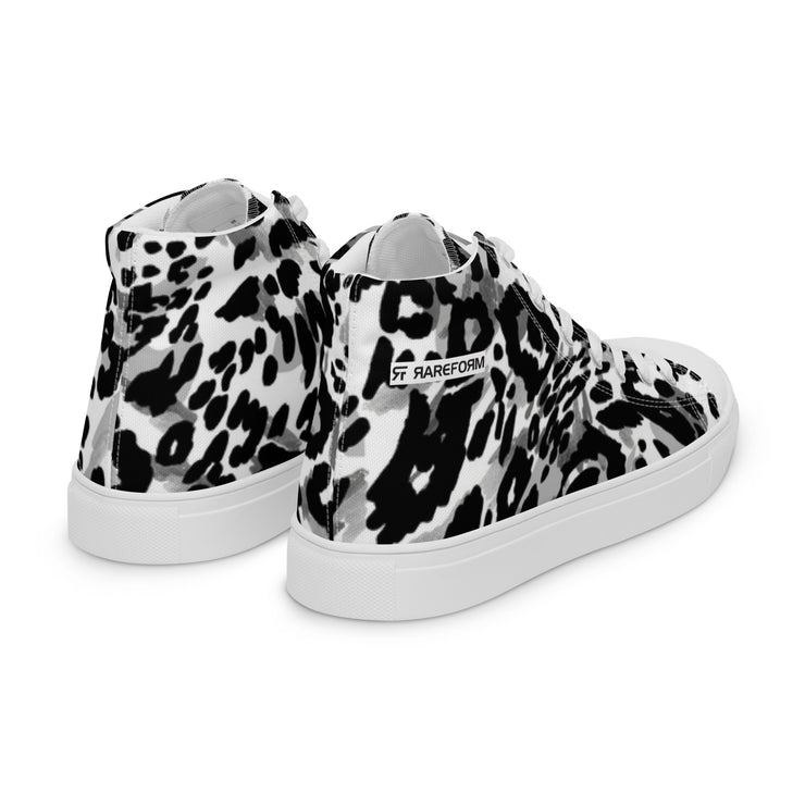 Men’s high top canvas shoes - Snow Leopard - Party Animals